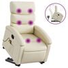 vidaXL Fauteuil inclinable de massage Cr&egrave;me Similicuir
