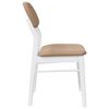vidaXL Chaises &agrave; manger coussins 2 pcs blanc bois massif caoutchouc