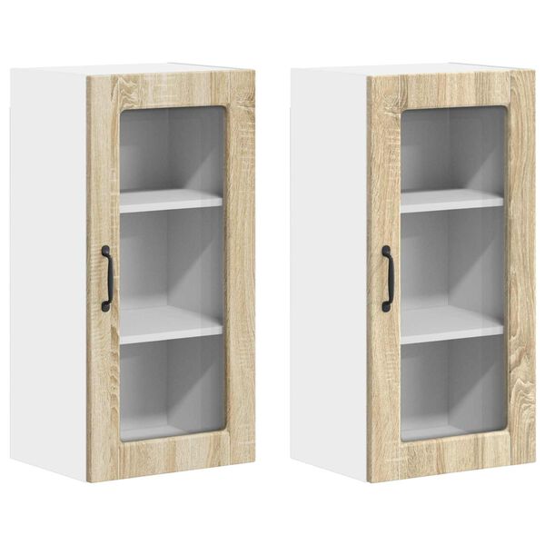 vidaXL Armoire de cuisine 2 pcs Ch&ecirc;ne Sonoma 40 x 31 x 80 cm