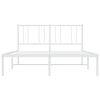 vidaXL Cadre de lit m&eacute;tal sans matelas et t&ecirc;te de lit blanc 135x190 cm