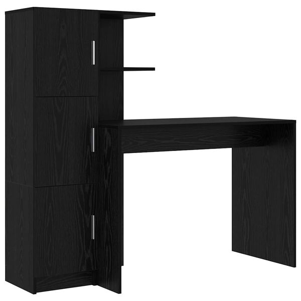 vidaXL Bureau 2 pcs Ch&ecirc;ne noir