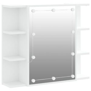 vidaXL Armoire &agrave; miroir avec LED Blanc 70x16,5x60 cm