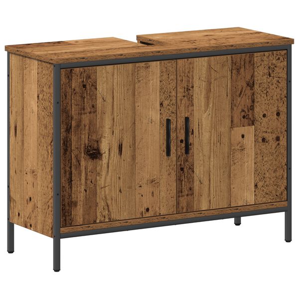 vidaXL Meubles de salle de bain 3 pcs Marron Bois d'ing&eacute;nierie