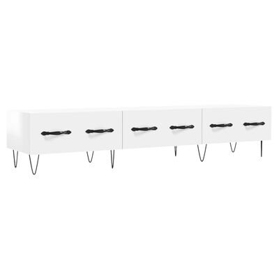 vidaXL Meuble TV blanc brillant 150x36x30 cm bois d'ingénierie