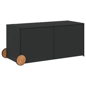 vidaXL Bo&icirc;te de rangement de jardin et roues noir 283L r&eacute;sine tress&eacute;e