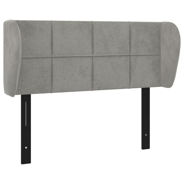 vidaXL T&ecirc;te de lit avec oreilles gris clair 103x23x78/88 cm velours