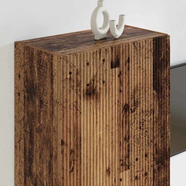 vidaXL Meuble TV mural Bois Ancien 59,5 x 31 x 80 cm Bois d'ing&eacute;nierie