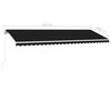 vidaXL Auvent manuel r&eacute;tractable avec LED 500x300 cm Anthracite