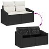 vidaXL Ensemble de Canapés avec coussin 8 pcs Noir et Crème polyrotin
