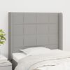 vidaXL T&ecirc;te de lit avec oreilles Gris clair 83x16x118/128 cm Tissu