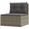 vidaXL Salon de jardin 7 pcs avec coussins Gris R&eacute;sine tress&eacute;e
