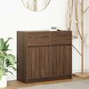 vidaXL Buffet avec tiroir ch&ecirc;ne brun 80x34x76 cm bois d'ing&eacute;nierie