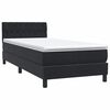 vidaXL Sommier &agrave; lattes de lit avec matelas noir 100x220 cm velours