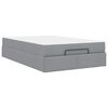 vidaXL Cadre de lit avec matelas avec matelas 2 pcs Gris clair tissu