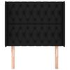 vidaXL T&ecirc;te de lit avec oreilles Noir 103x16x118/128 cm Tissu