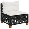 vidaXL Salon de jardin 8 pcs avec coussins noir r&eacute;sine tress&eacute;e