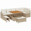 vidaXL Ensemble de canap&eacute; de jardin 9 pcs Beige Poly rotin