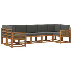 vidaXL Ensemble de canap&eacute;s d'ext&eacute;rieur 7 pcs Naturel et Anthracite