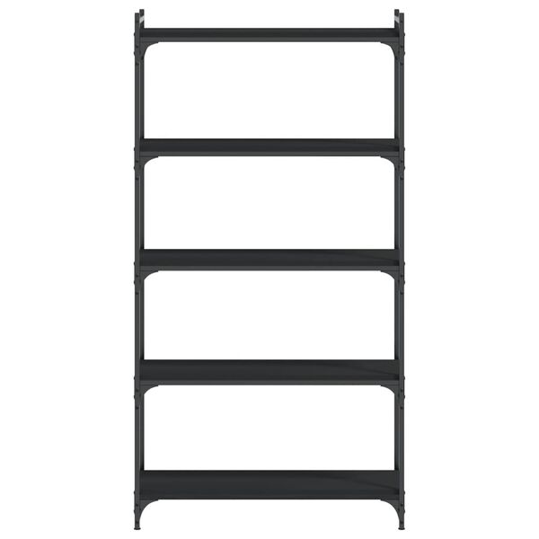 vidaXL Biblioth&egrave;que 5 niveaux noir 80x30x154 cm bois d'ing&eacute;nierie