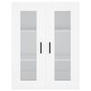 vidaXL Buffet haut Blanc 69,5x34x180 cm Bois d'ing&eacute;nierie