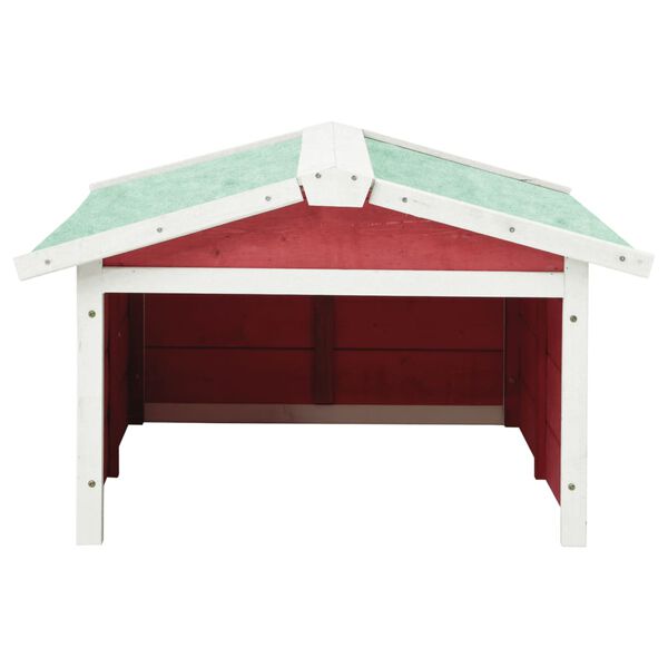 vidaXL Garage de tondeuse &agrave; gazon 72x87x50 cm Rouge et blanc Sapin