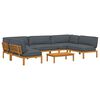 vidaXL Ensemble de Canap&eacute;s Uni 6 pcs Anthracite Bois d'Acacia Massif