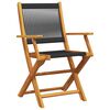 vidaXL Ensemble &agrave; manger de jardin 5pcs noir polypropyl&egrave;ne bois massif