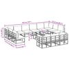 vidaXL Ensemble de canap&eacute; de jardin avec coussin 14 pcs Noir Aluminium