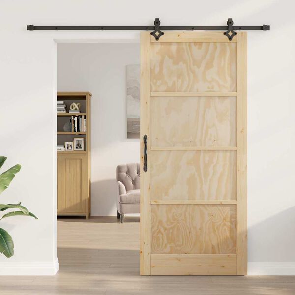 vidaXL Porte coulissante ORKDAL Marron 93 x 211 cm Pin massif