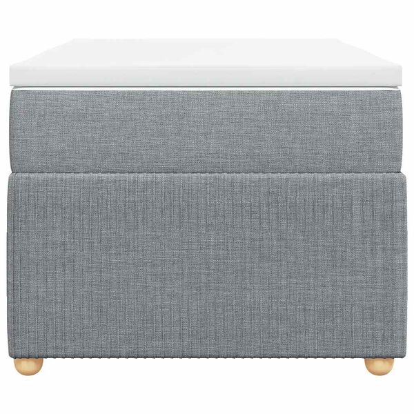vidaXL Sommier &agrave; lattes de lit et matelas Gris clair 90x190 cm Tissu