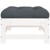 vidaXL Repose-pieds de jardin coussins lot de 2 blanc bois pin massif