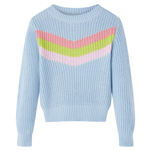 Pull-over tricot&eacute; pour enfants bleu 140