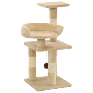 vidaXL Arbre &agrave; chat avec griffoirs en sisal 65 cm Beige