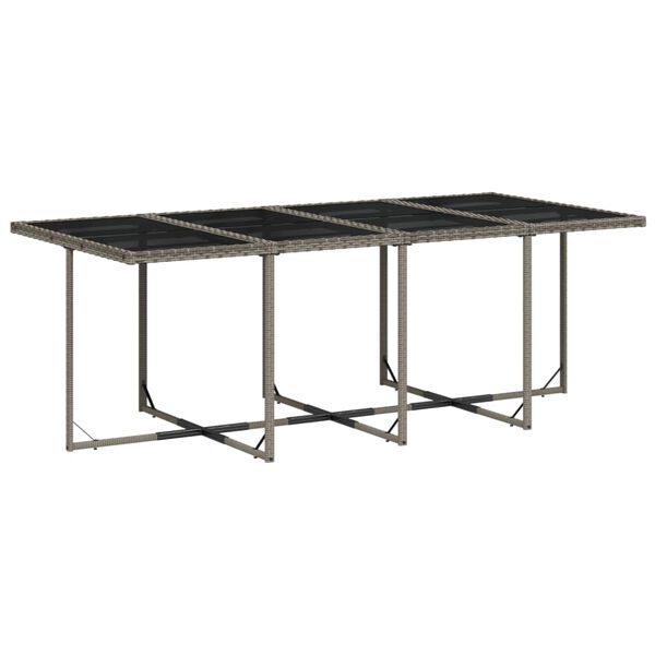 vidaXL Ensemble &agrave; manger de jardin coussins 13 pcs gris r&eacute;sine tress&eacute;e