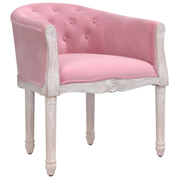 vidaXL Chaise &agrave; manger Rose Velours