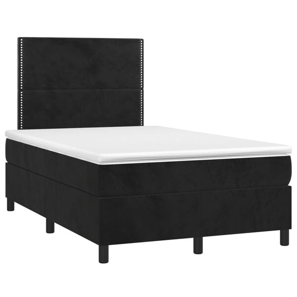 vidaXL Sommier &agrave; lattes de lit avec matelas Noir 120x200 cm Velours