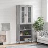 vidaXL Buffet haut Sonoma gris 69,5x34x180 cm Bois d'ing&eacute;nierie