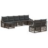 vidaXL Ensemble de canap&eacute; de jardin 9 pc Gris polyrotin