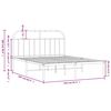 vidaXL Cadre de lit m&eacute;tal sans matelas et t&ecirc;te de lit blanc 150x200 cm