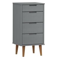 vidaXL Commode MOLDE Gris 40x35x82 cm Bois de pin massif