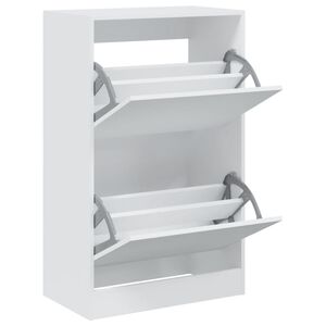 vidaXL Armoire &agrave; chaussures blanc 60x34x96,5 cm bois d'ing&eacute;nierie
