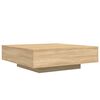 vidaXL Table basse avec lumi&egrave;res LED ch&ecirc;ne sonoma 100x100x31 cm