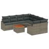 vidaXL Ensemble de canap&eacute; de jardin avec coussin 9 pcs Gris polyrotin