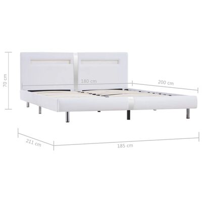 vidaXL Cadre de lit avec LED sans matelas blanc 180x200 cm