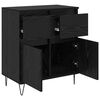 vidaXL Buffet Ch&ecirc;ne noir 60 x 35 x 70 cm Bois d'ing&eacute;nierie et fer