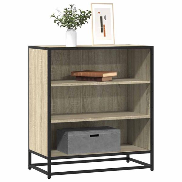vidaXL Buffet ch&ecirc;ne sonoma 68x35x76 cm bois d'ing&eacute;nierie et m&eacute;tal