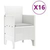 vidaXL Ensemble de salle &agrave; manger de jardin avec coussins 17 pcs Blanc