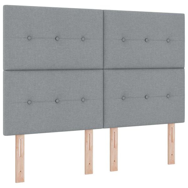 vidaXL Lit &agrave; ressorts avec matelas Gris clair 160 x 200 cm tissu