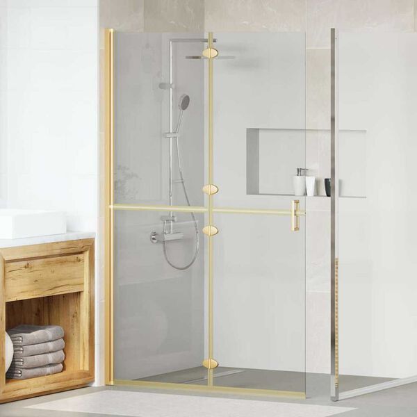 vidaXL Paroi de douche &agrave; l'italienne Dor&eacute; 90 x 6.5 x 190 cm