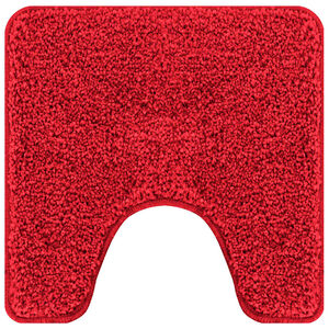 vidaXL Tapis de bain antid&eacute;rapant avec d&eacute;coupe pour toilette Rouge PP